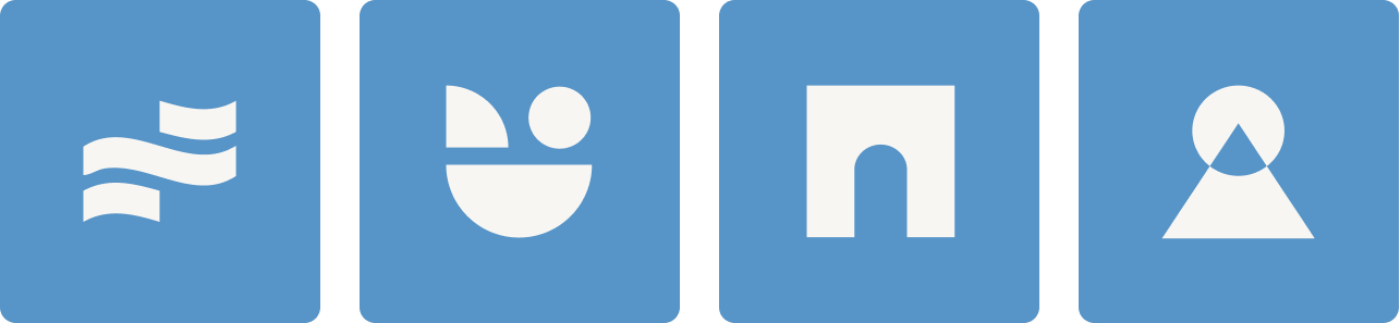Four modular LVAM icons representing sea, food, culture and mountains.